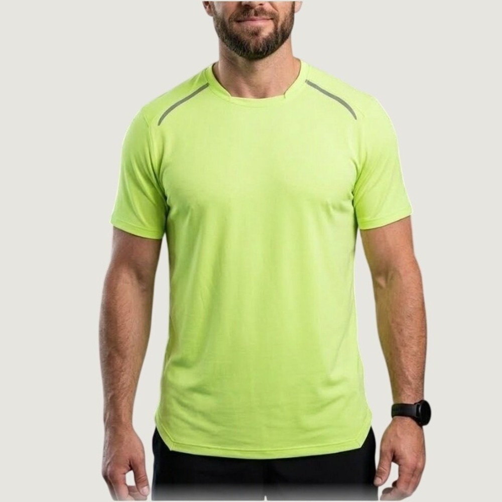 Lululemon Mens Running Short Sleeve Shirt Small Reflective Zap Neon Yellow